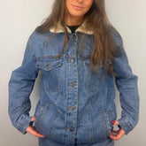 Fluffy Embroidered Denim jacket - M